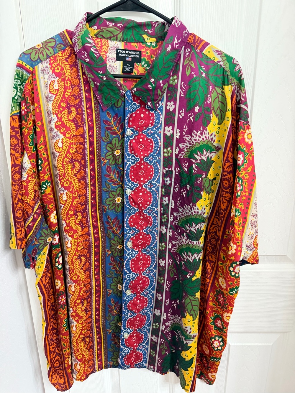 Vintage Polo Jeans Co Ralph Lauren Patchwork Shirt XL